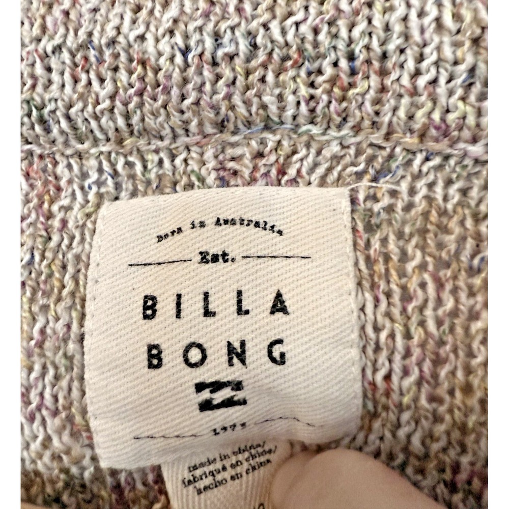 Streetwear Billabong Boho Deconstructed‎ Sweater Sz L Crop Multi-Colored Flared